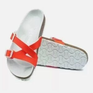 Birkenstock Yao Hex Slide in Neon Orange